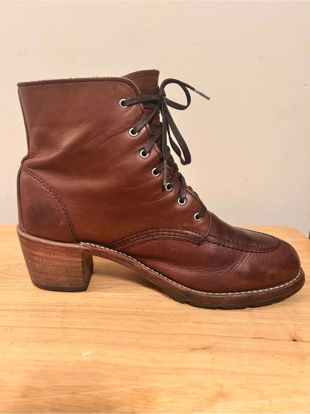 Red Wing Clara 3406 Heeled Boot in Amber Harness Leather Women’s Boots Size 10B - Picture 3 of 11
